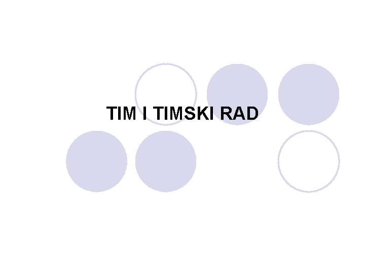 TIM I TIMSKI RAD 