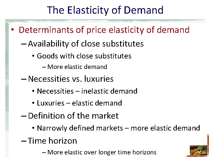 Chapter 5 Elasticity and Its Application The Elasticity