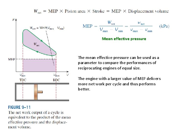 Mean effective pressure The mean effective pressure can be used as a parameter to