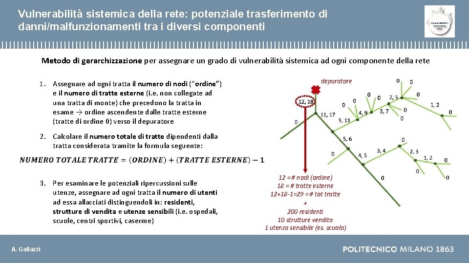 Vulnerabilità sistemica della rete: potenziale trasferimento di danni/malfunzionamenti tra i diversi componenti Metodo di