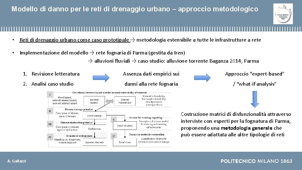 Modello di danno per le reti di drenaggio urbano – approccio metodologico • Reti