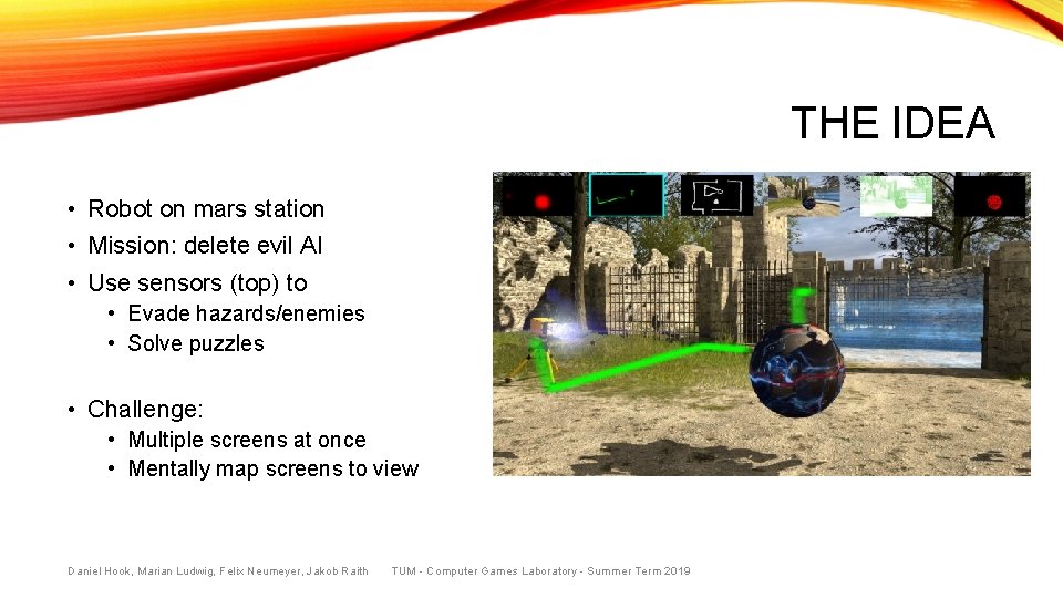 THE IDEA • Robot on mars station • Mission: delete evil AI • Use