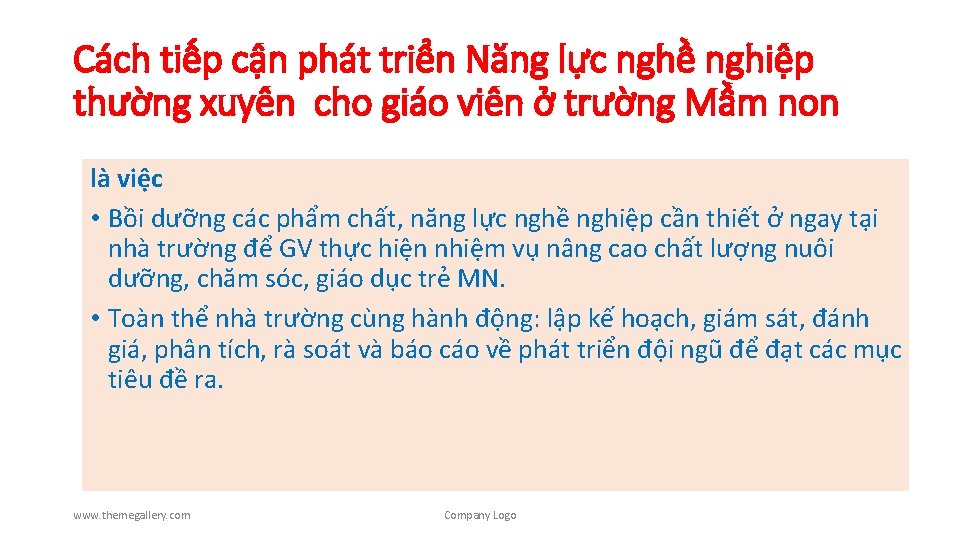 Cách tiếp cận phát triển Năng lực nghề nghiệp thường xuyên cho giáo viên