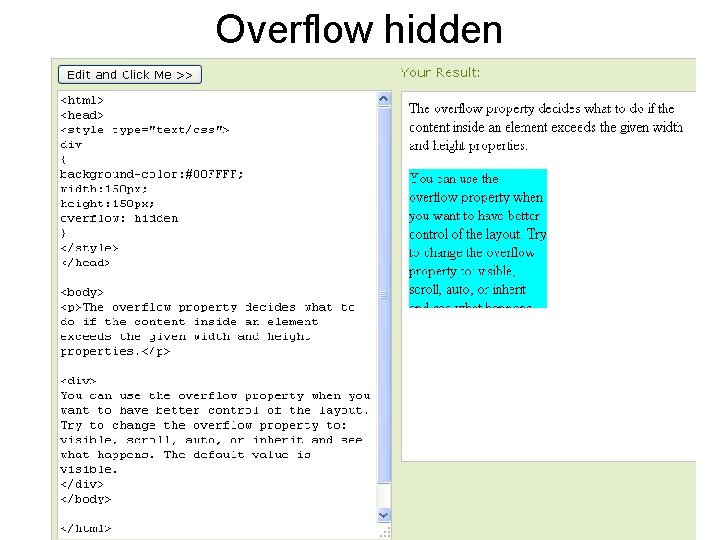 Overflow hidden 