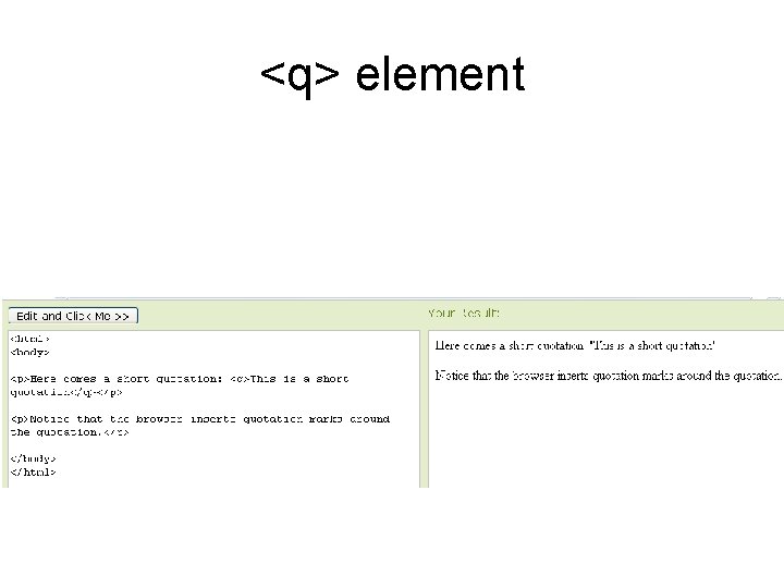 <q> element 