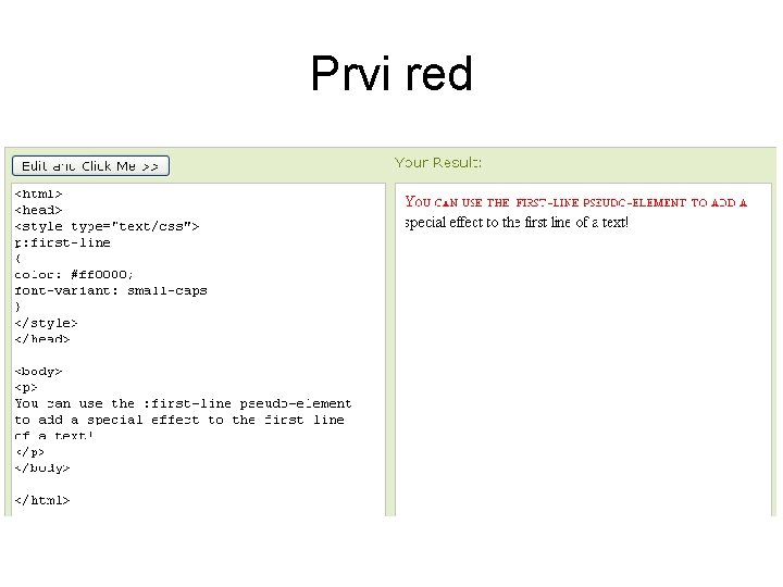 Prvi red 