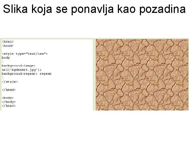 Slika koja se ponavlja kao pozadina 