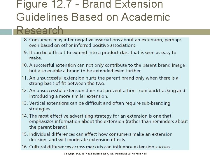 Figure 12. 7 - Brand Extension Guidelines Based on Academic Research Copyright © 2013