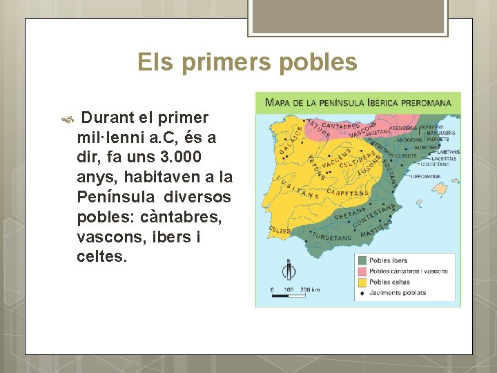 Els primers pobles Durant el primer mil·lenni a. C, és a dir, fa uns