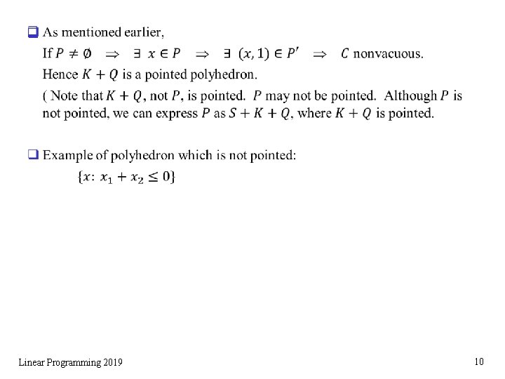 q Linear Programming 2019 10 