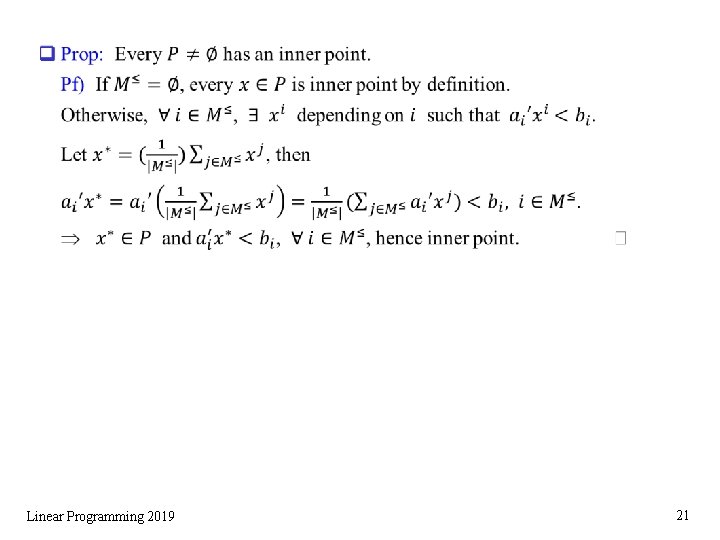 q Linear Programming 2019 21 