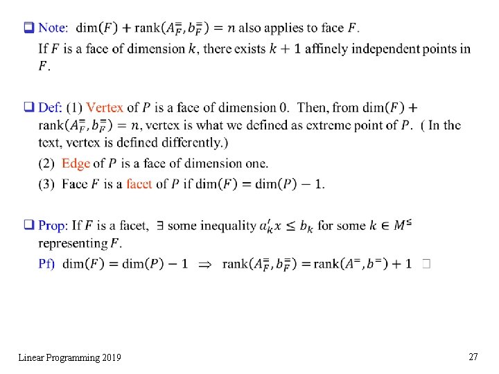 q Linear Programming 2019 27 