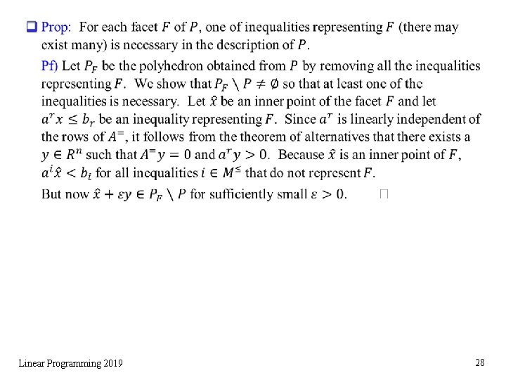 q Linear Programming 2019 28 