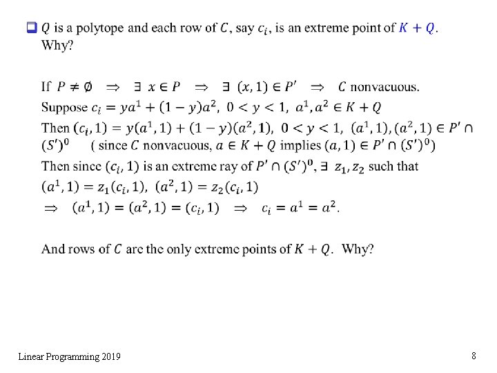 q Linear Programming 2019 8 