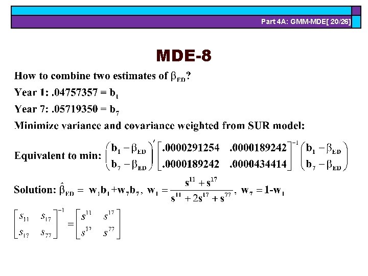 Part 4 A: GMM-MDE[ 20/26] MDE-8 