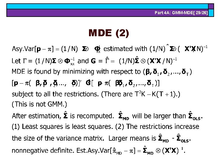 Part 4 A: GMM-MDE[ 29/26] MDE (2) 