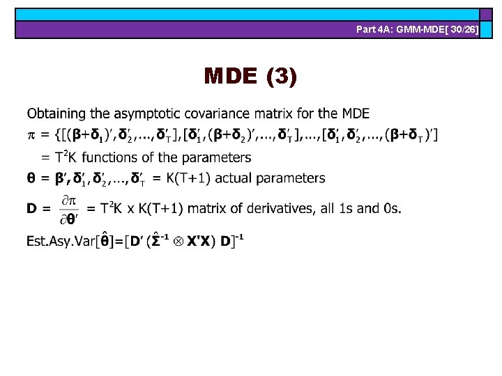 Part 4 A: GMM-MDE[ 30/26] MDE (3) 