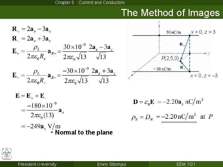 Chapter 5 Current and Conductors The Method of Images x = 0, z =