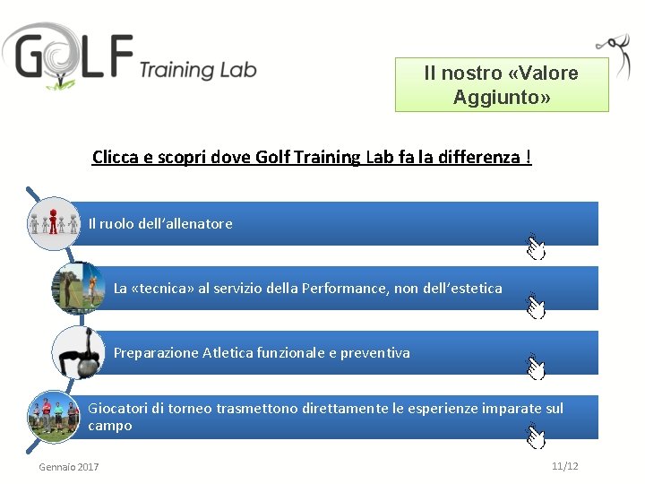 Il nostro «Valore Aggiunto» Clicca e scopri dove Golf Training Lab fa la differenza