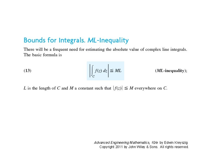 Advanced Engineering Mathematics, 10/e by Edwin Kreyszig Copyright 2011 by John Wiley & Sons.