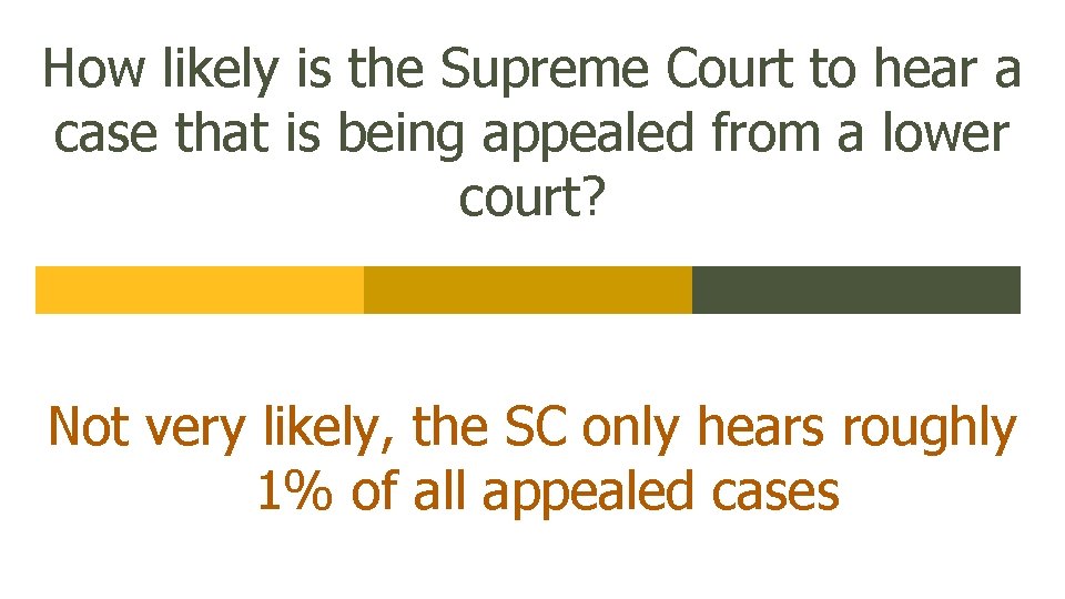 How likely is the Supreme Court to hear a case that is being appealed