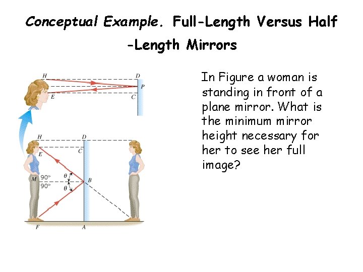 Conceptual Example. Full-Length Versus Half -Length Mirrors In Figure a woman is standing in