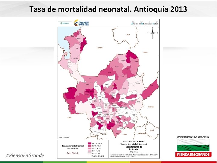 Tasa de mortalidad neonatal. Antioquia 2013 