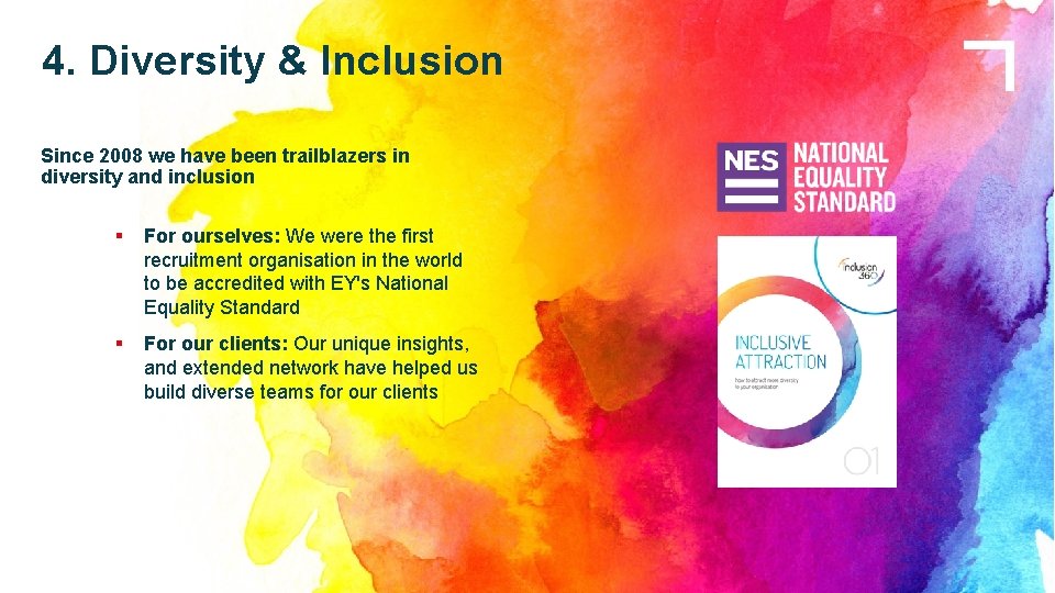 4. Diversity & Inclusion Since 2008 we have been trailblazers in diversity and inclusion 4. Diversity & Inclusion Since 2008 we have been trailblazers in diversity and inclusion