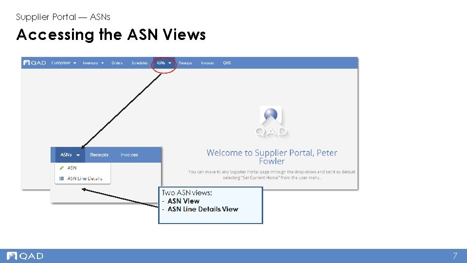 Supplier Portal — ASNs Accessing the ASN Views 7 