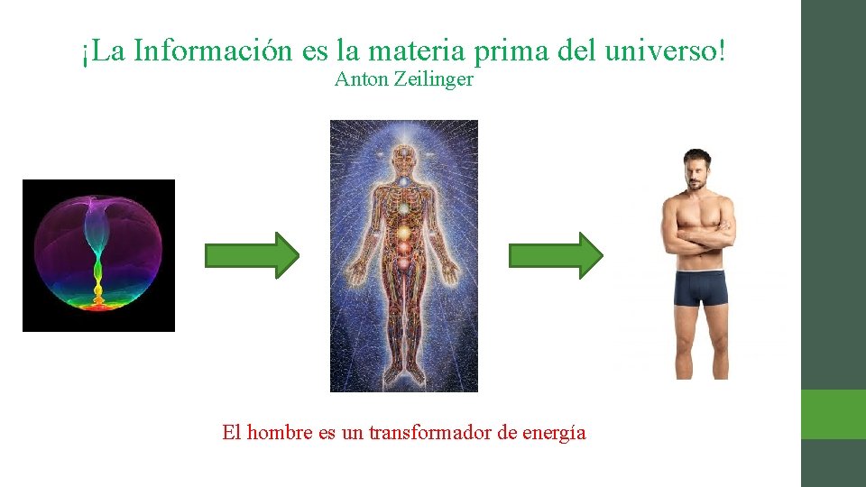 ¡La Información es la materia prima del universo! Anton Zeilinger El hombre es un