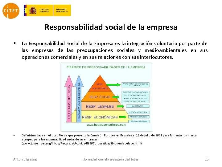 Responsabilidad social de la empresa § La Responsabilidad Social de la Empresa es la