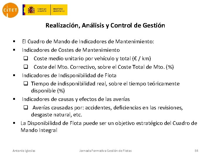 Realización, Análisis y Control de Gestión § El Cuadro de Mando de Indicadores de