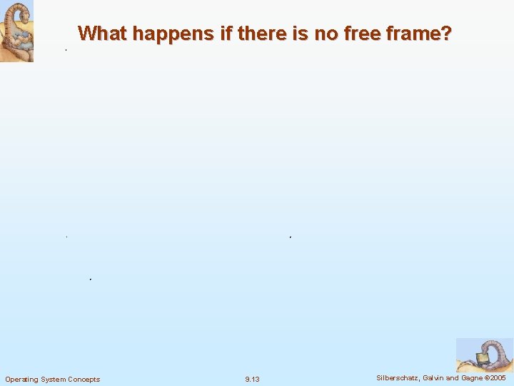 What happens if there is no free frame? Operating System Concepts 9. 13 Silberschatz,