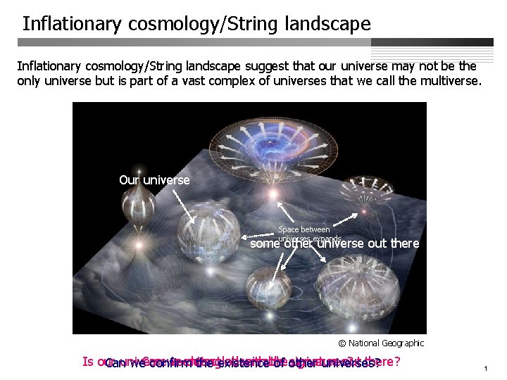 Inflationary cosmology/String landscape suggest that our universe may not be the only universe but