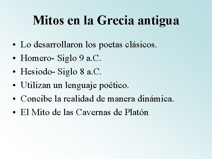 Mitos en la Grecia antigua • • • Lo desarrollaron los poetas clásicos. Homero-