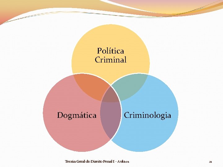 Política Criminal Dogmática Criminologia Teoria Geral do Direito Penal I - Aula 01 21 Política Criminal Dogmática Criminologia Teoria Geral do Direito Penal I - Aula 01 21
