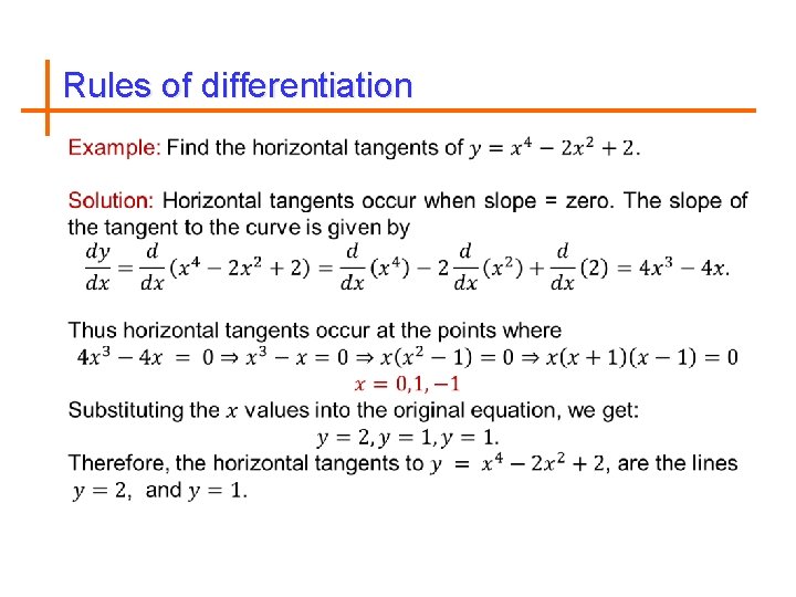 Rules of differentiation 