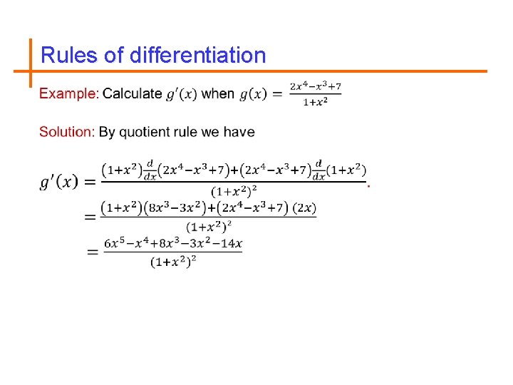 Rules of differentiation 