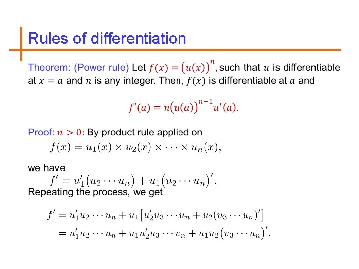 Rules of differentiation 