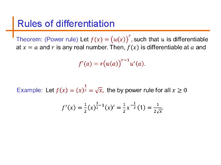 Rules of differentiation 