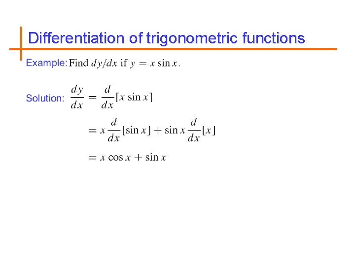 Differentiation of trigonometric functions 