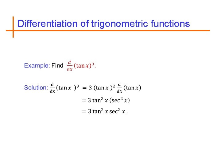 Differentiation of trigonometric functions 