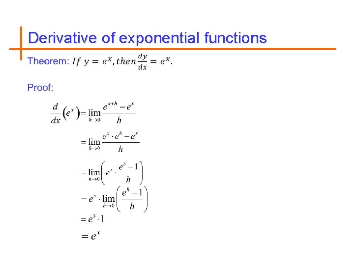 Derivative of exponential functions 
