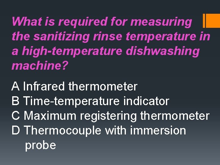 What is required for measuring the sanitizing rinse temperature in a high-temperature dishwashing machine?