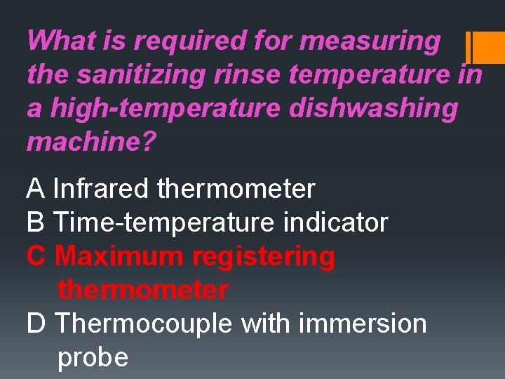 What is required for measuring the sanitizing rinse temperature in a high-temperature dishwashing machine?