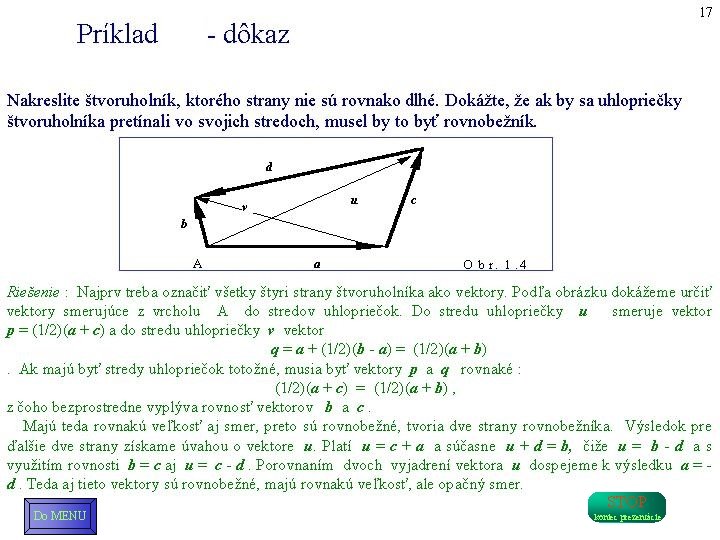 Do MENU STOP koniec prezentácie 