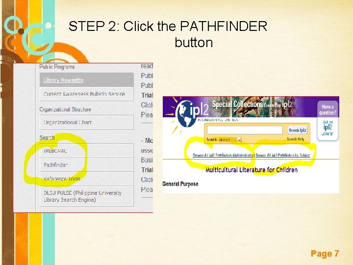 STEP 2: Click the PATHFINDER button Free Powerpoint Templates Page 7 