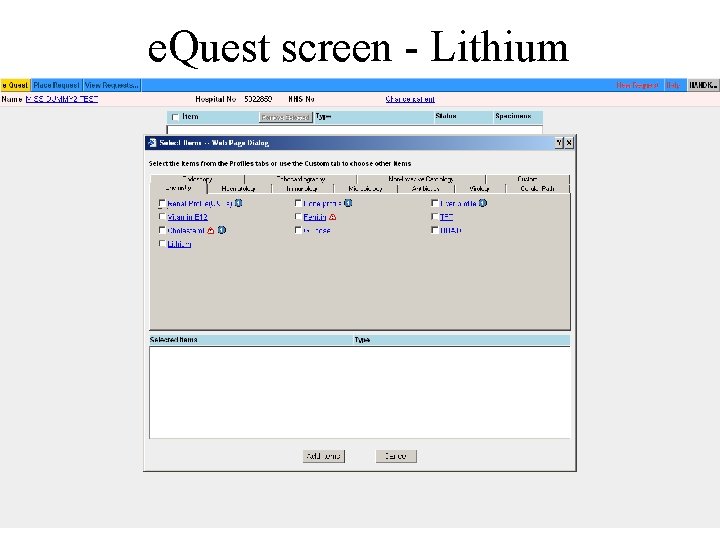 e. Quest screen - Lithium 