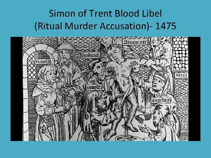 Simon of Trent Blood Libel (Ritual Murder Accusation)- 1475 