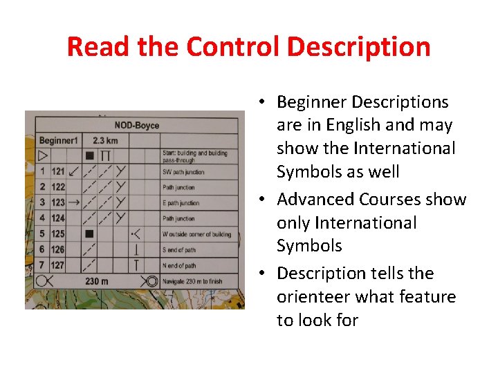 Read the Control Description • Beginner Descriptions are in English and may show the